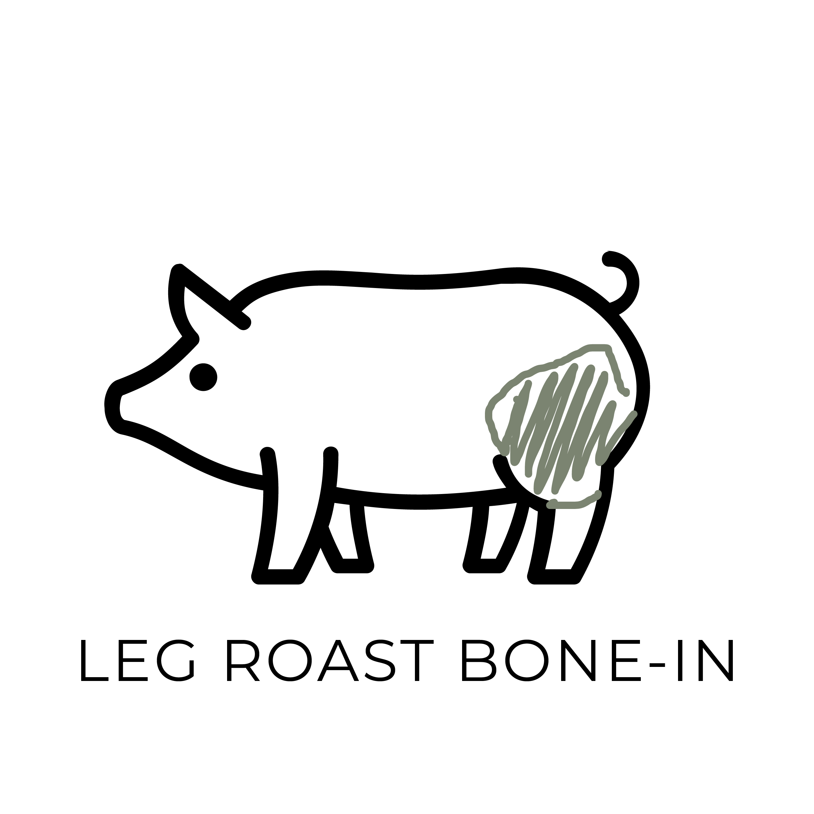 azuluna foods premium pasture raised pork leg roasts bone-in