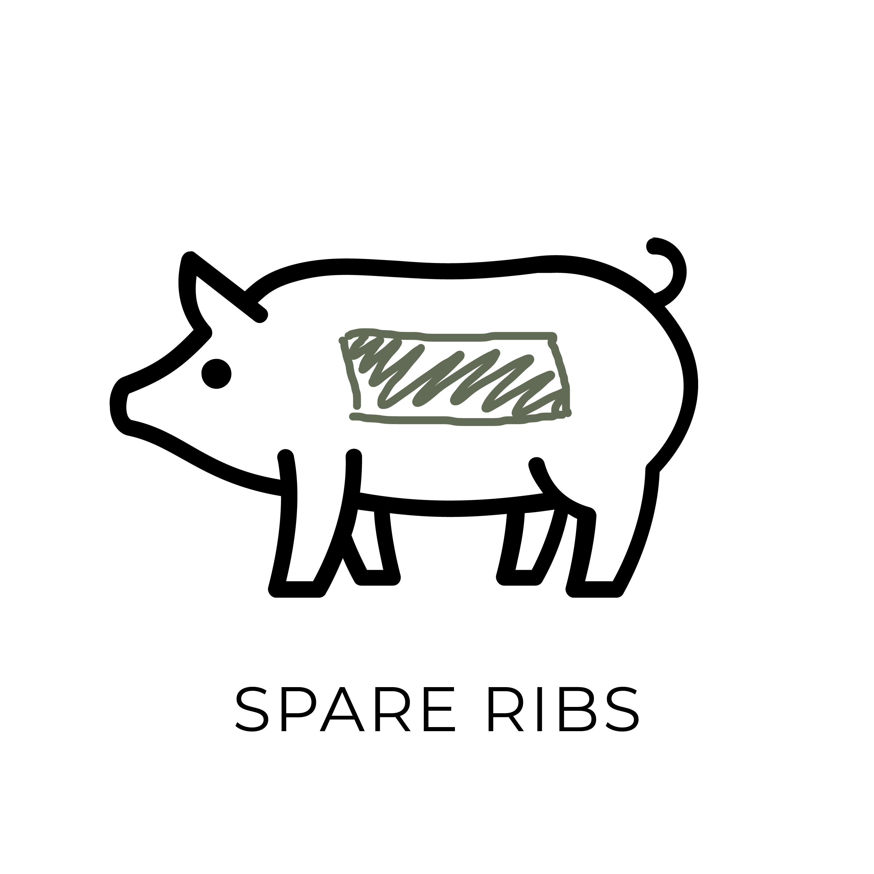 azuluna foods premium pasture raised pork spare ribs whole