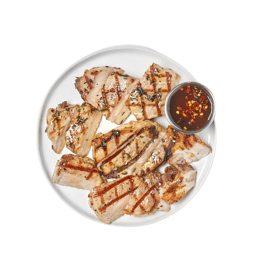 grilled porkchop with hot honey azuluna foods premium pasture raised ala carte ready to eat meals
