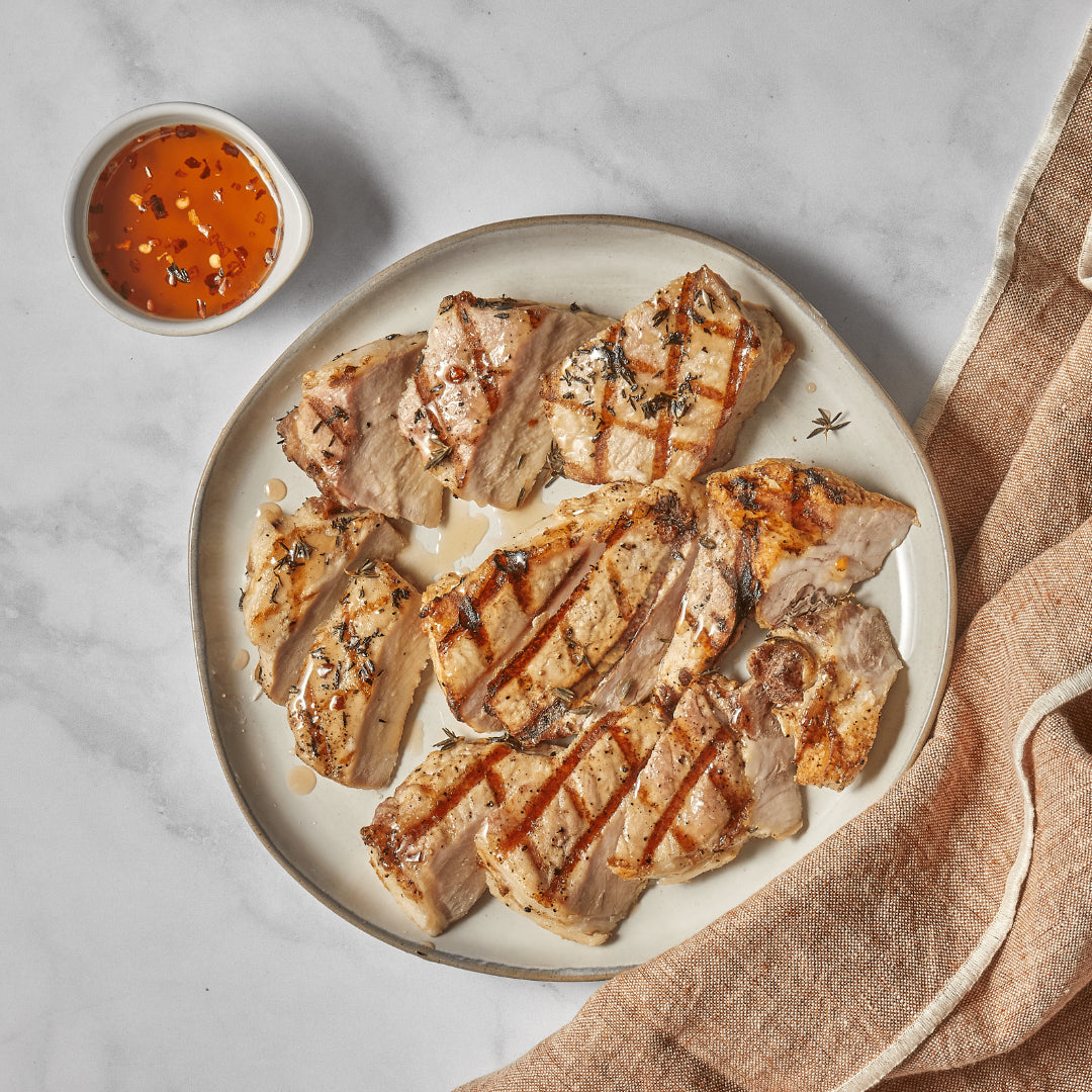 grilled porkchop with hot honey azuluna foods premium pasture raised ala carte ready to eat meals