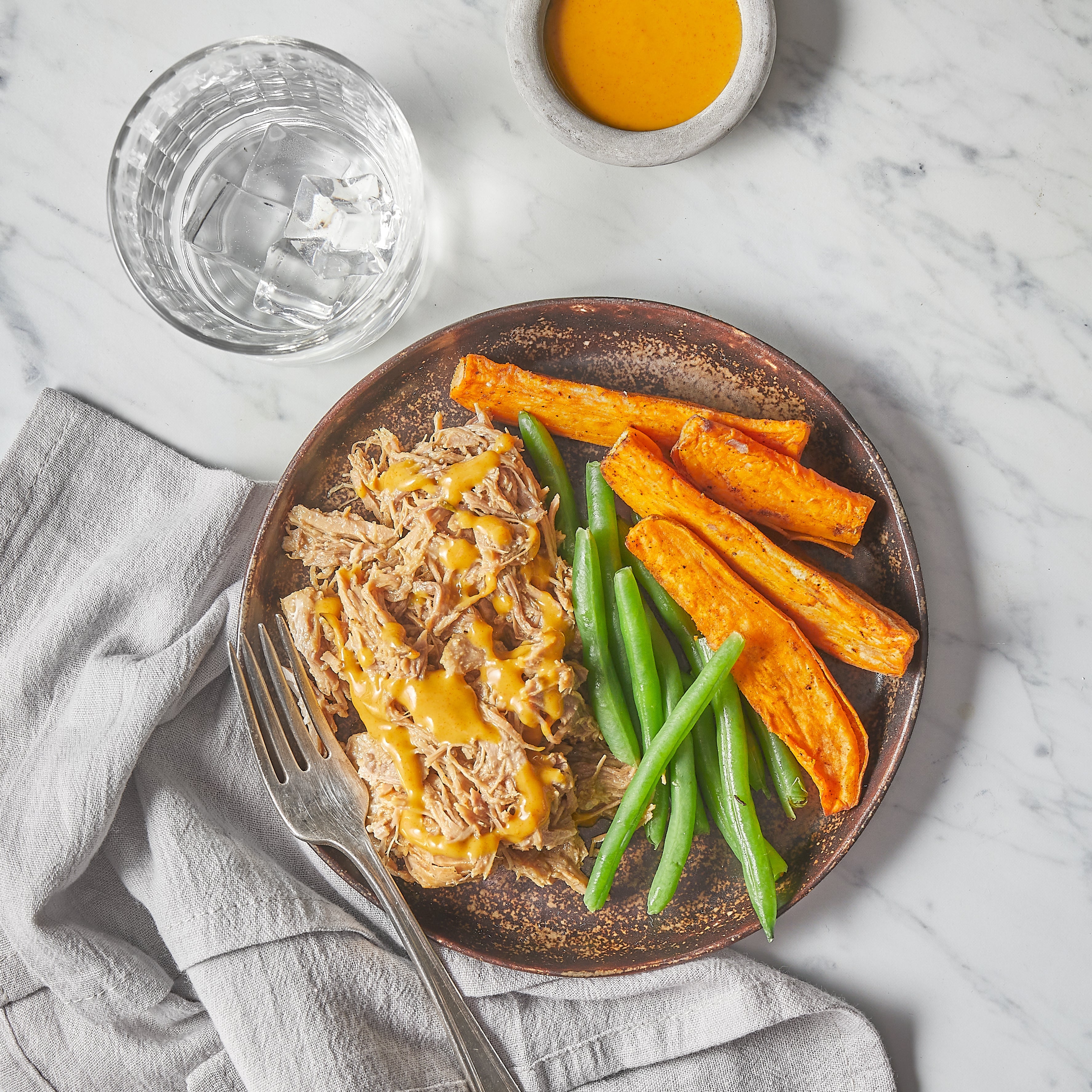 carolina-gold bbq pulled pork azuluna foods Premium Pasture-Raised ready-to-eat Meals Delivery