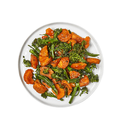 roasted broccolini and carrots