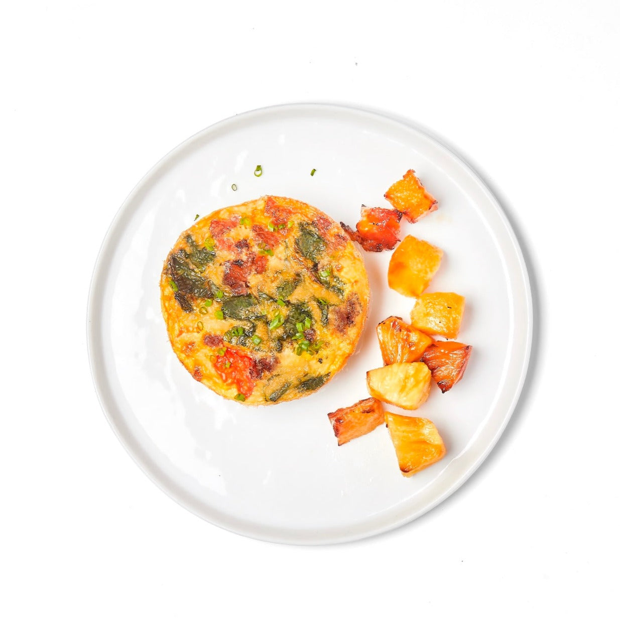 smoked bacon, swiss chard, and tomato frittata azuluna foods Premium Pasture-Raised ready-to-eat Meals Delivery